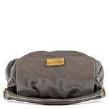 Grey Leather Classic Q 2-Way Bag