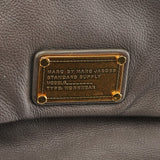 Grey Leather Classic Q 2-Way Bag