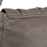 Grey Leather Classic Q 2-Way Bag