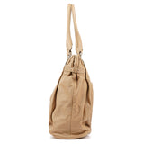 Tan Leather Pillow Tote Bag