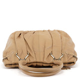 Tan Leather Pillow Tote Bag