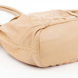 Tan Leather Pillow Tote Bag