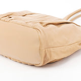 Tan Leather Pillow Tote Bag