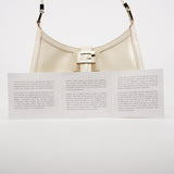 005 0818 Ivory Patent Leather Square G Shoulder Bag