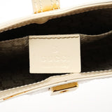 005 0818 Ivory Patent Leather Square G Shoulder Bag