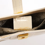 005 0818 Ivory Patent Leather Square G Shoulder Bag