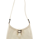 005 0818 Ivory Patent Leather Square G Shoulder Bag