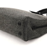 Fall 1999 Grey Black Wool Leather Padlock Tote Bag