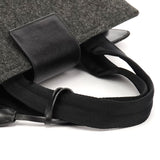Fall 1999 Grey Black Wool Leather Padlock Tote Bag