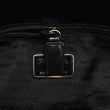 Fall 1999 Grey Black Wool Leather Padlock Tote Bag