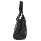 Fall 1999 Grey Black Wool Leather Padlock Tote Bag