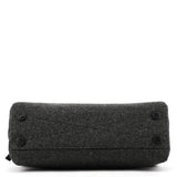 Fall 1999 Grey Black Wool Leather Padlock Tote Bag