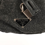 Fall 1999 Grey Black Wool Leather Padlock Tote Bag