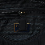 Navy Tessuto Metallo Tote Bag