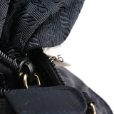 Navy Tessuto Metallo Tote Bag
