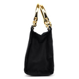 Navy Tessuto Metallo Tote Bag