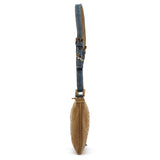 Spring 2002 Blue Beige Denim Suede Patchwork Shoulder Bag