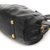 Sac deux portés Classic Q Baby Groovee en cuir noir