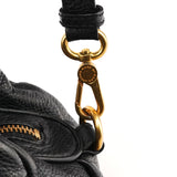 Sac deux portés Classic Q Baby Groovee en cuir noir