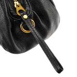 Sac deux portés Classic Q Baby Groovee en cuir noir