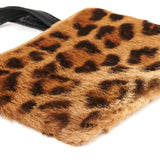 Mini borsa tote in cavallino leopardato marrone e nero