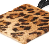 Mini borsa tote in cavallino leopardato marrone e nero