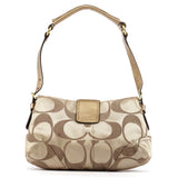 13042 Beige Gold Signature Soho Shoulder Bag