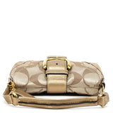 13042 Beige Gold Signature Soho Shoulder Bag