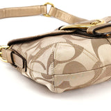 13042 Beige Gold Signature Soho Shoulder Bag