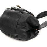 Ring Tote Bag aus schwarzem Leder