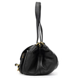 Ring Tote Bag aus schwarzem Leder