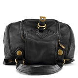 Ring Tote Bag aus schwarzem Leder