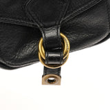 Ring Tote Bag aus schwarzem Leder