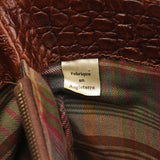 Tote Bag aus braunem Leder mit Krokoprägung