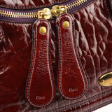 Burgundy Patent Leather Bay Shoulder Bag