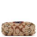 12466 Beige Burgundy Python Hamptons Tote Bag