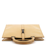 002 1064 Jackie tote i beige læder