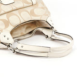 F24742 Borsa tote Campbell Soho beige e bianca