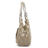 F24742 Borsa tote Campbell Soho beige e bianca