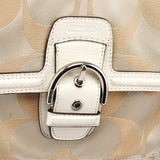 F24742 Borsa tote Campbell Soho beige e bianca