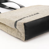 Spring 1999 Canapa tote i beige canvas og sort læder
