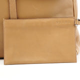 Spring 1999 skuldertaske i beige kalveskind
