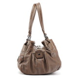 Multi-Pocket taske i taupe læder