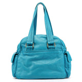 Classic Q Baby Groovee Boston Bag aus blauem Leder
