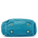 Classic Q Baby Groovee Boston Bag aus blauem Leder