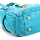 Classic Q Baby Groovee Boston Bag aus blauem Leder