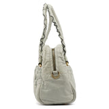 Stam Tote Bag aus grauem gestepptem Leder