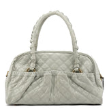 Stam Tote Bag aus grauem gestepptem Leder