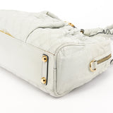 Stam Tote Bag aus grauem gestepptem Leder