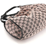76554 Rynket skuldertaske i rosa og sort GG canvas